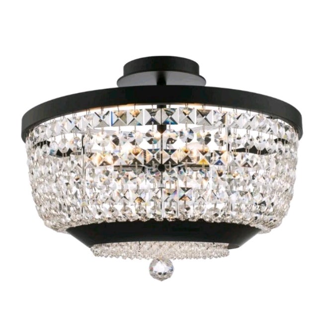 Contemporary Kalco Semi Flush Mount, Matt Black For Sale - Image 3 of 8