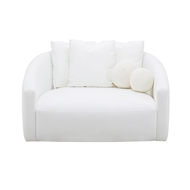 Transitional Hanim Cream Linen Daybed For Sale - Image 3 of 8