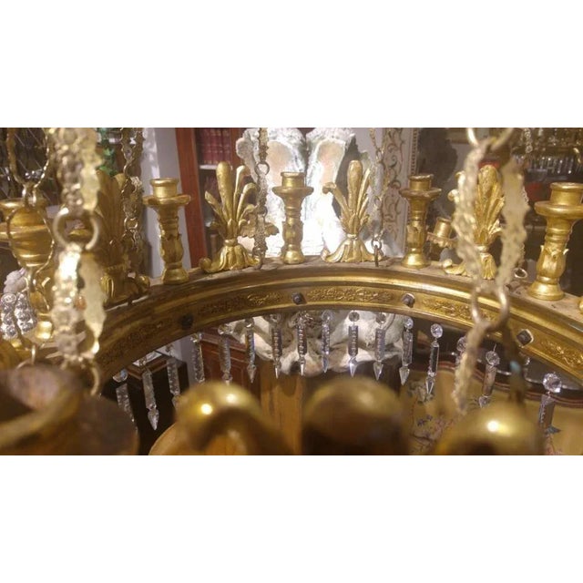 Carlos IV Carved and Gilded Wood Chandelier, 18th Century For Sale - Image 4 of 13