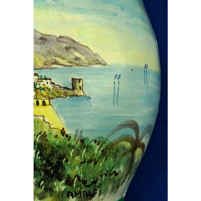 Antique Wall-Mounted Majolica Ceramic Planter with Amalfi View by Solimene, 1890s For Sale - Image 9 of 15