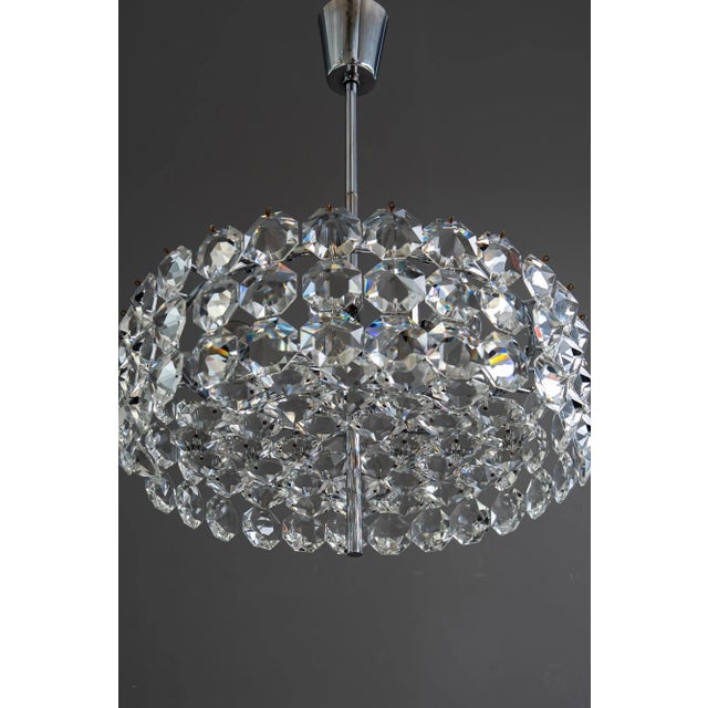 Glass Chromed Chandelier from Bakalowits, Vienna, 1950s For Sale - Image 7 of 18