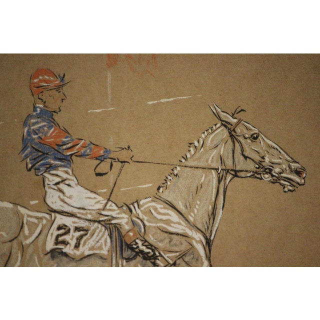 Glangesia would finish 4th w/ J. Browne jockey aboard Art Sz: 9 3/4"H x 15 5/8"W Frame Sz: 18"H x 24"W Preparations for...