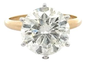 5.13 Carat Round H/I1 Diamond 14k Two-Tone Solitaire Engagement Ring