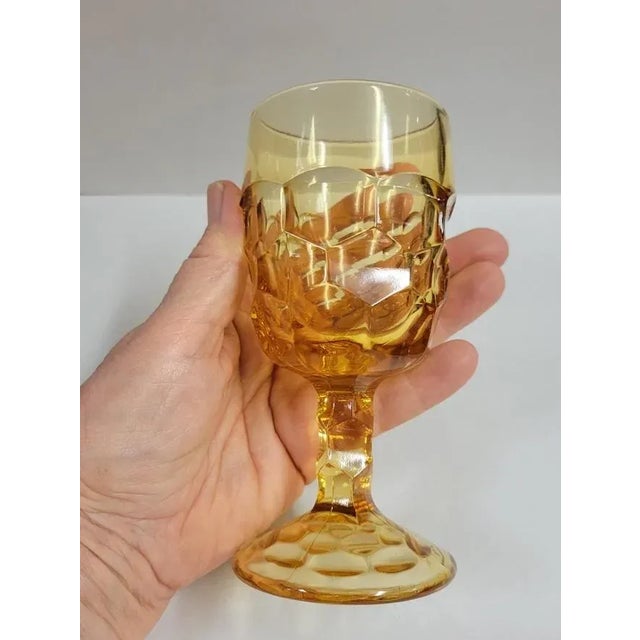 1960s 1960's Georgian Amber Wine Glasses by Viking Glass Company - Set of 6 For Sale - Image 5 of 7