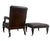 Brown Ralph Lauren Regency Library Chair and Ottoman For Sale - Image 8 of 13