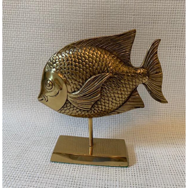 Vintage Brass Rainbow Fish Sculpture On Stand Chairish vintage brass rainbow fish sculpture on stand