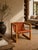 2020s Handcrafted Suspended Leather Lounge Chair in Solid Wood For Sale - Image 5 of 5