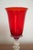 Italian Ruby Red Murano Art Glass Chalice With Gold Aventurine Stem 1970s For Sale - Image 4 of 8