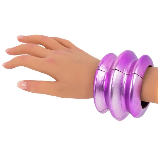 American artist Mary Oros created this sophisticated bracelet bangle. The important bracelet features extra-large organic-...