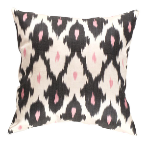 Contemporary Silk Ikat Bohemian Throw Pillow