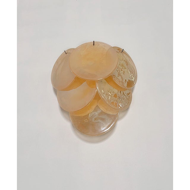 Glass Wall Sconces with Six Alabaster Gold Disks, 1990s, Set of 2 For Sale - Image 4 of 16