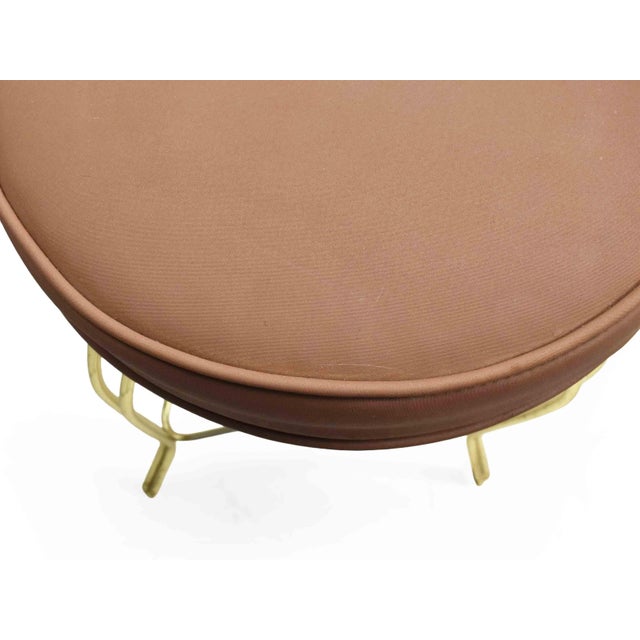 Mauve Mid 20th Century Hollywood Regency George Koch Gold and Mauve Vanity Stool Chair For Sale - Image 8 of 14