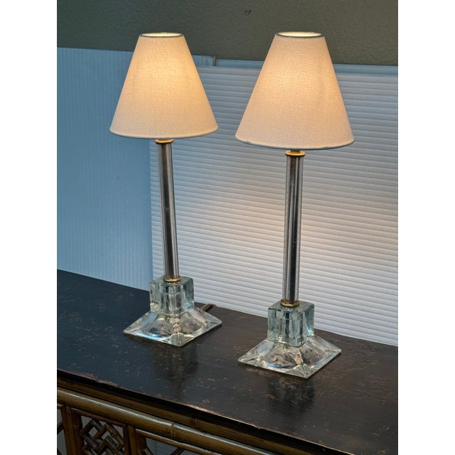 Early 21st Century Contemporary Column Table Lamps, Pair For Sale - Image 5 of 12
