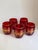 1970s 1970s 22k Gold Ruby Red Venetian Murano Glass Decanter With 5 Tumblers - 6 pcs For Sale - Image 5 of 10