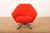 Swivel Armchair P32 with 4-Star Black Metal Frame, Upholstered Shell Covered in Red Fabric by Osvaldo Borsani for Tecno,...