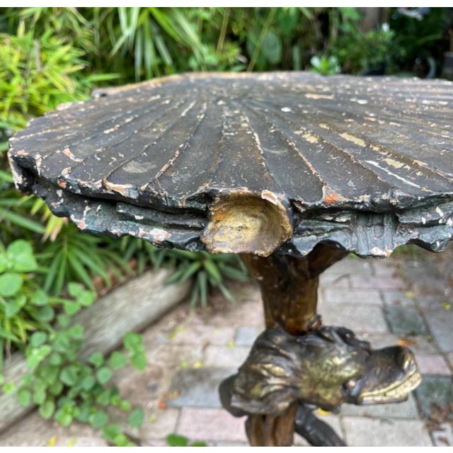 Italian 19th Century Venetian Gilded, Carved Wood Grotto Style Table For Sale - Image 3 of 10