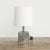 Mini cube base brutalist accent lamp.