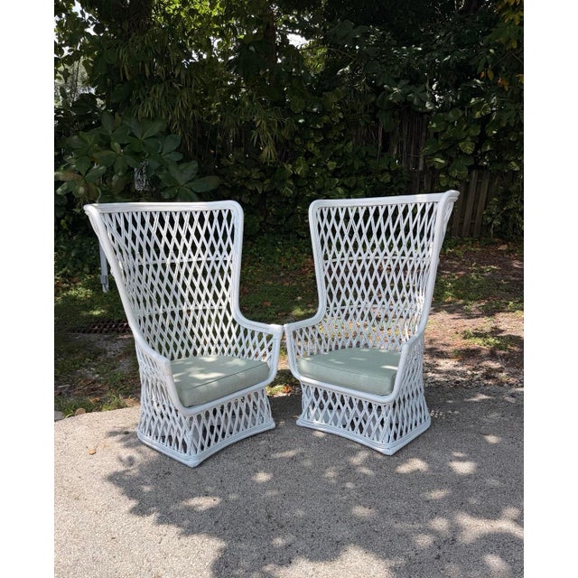 1970s Rattan & Bamboo Peacock Style Chairs From Disney Polynesian Hotel - A Pair For Sale - Image 11 of 11