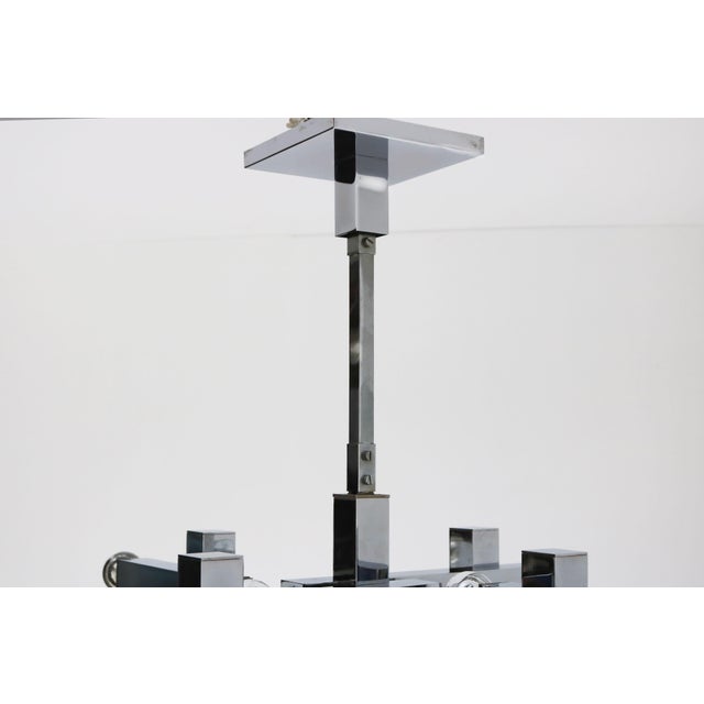 Mid-Century Metric Chandelier in Chrome by Gaetano Sciolari, 1960s For Sale - Image 11 of 13