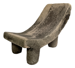 Italian Art Deco Stone Stool with Three Legs, 1930s