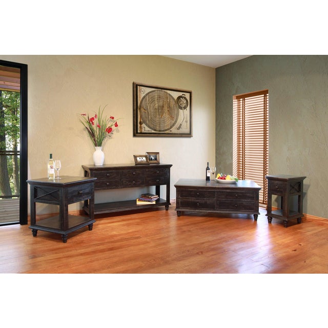 Greenview Charcoal 6 Drawer Console Table For Sale In Chicago - Image 6 of 7