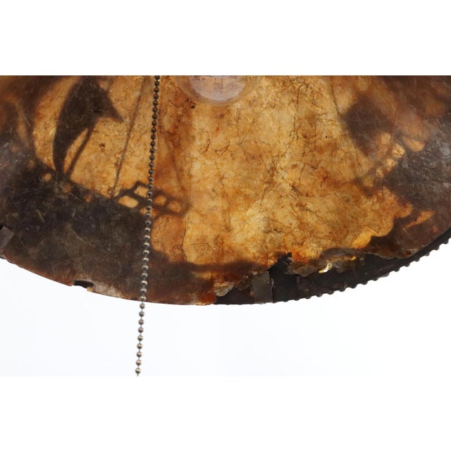 Mid 20th Century Mid 20th Century Arts & Crafts Iron & Mica Floor Lamp For Sale - Image 5 of 10