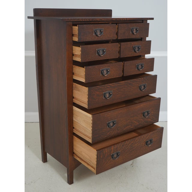 Arts & Crafts Stickley Mission Oak Arts & Crafts High Chest For Sale - Image 3 of 15