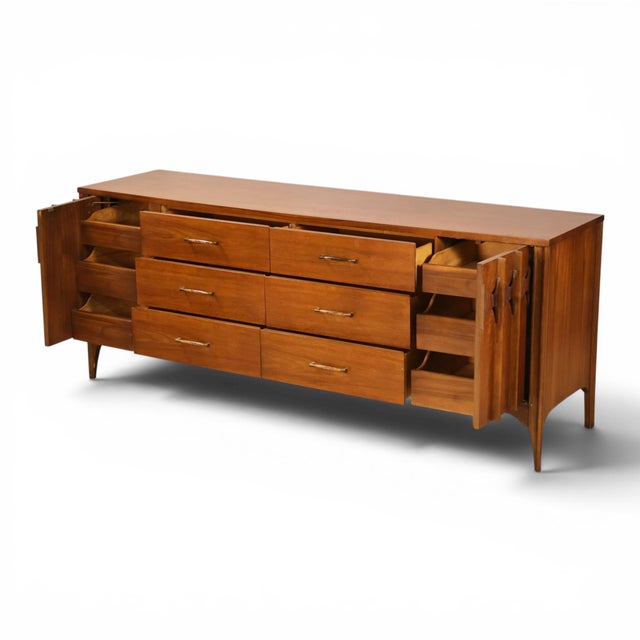Kent Coffey Perspecta Vintage Mid Century Modern 12 Drawer Lowboy Dresser C. 1960s For Sale - Image 14 of 15
