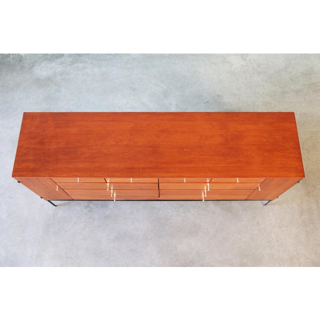 1950s Mid Century Modern Paul McCobb 20 Drawer Chest of Drawers on Iron Base For Sale - Image 11 of 15