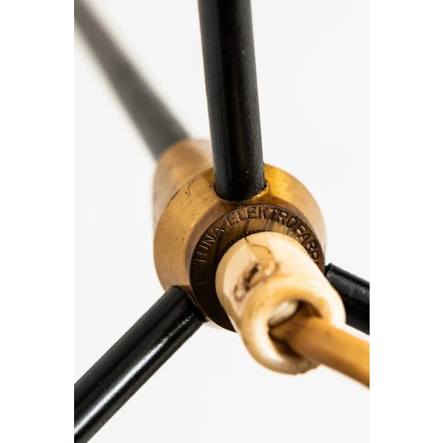 Metal Floor Lamp attributed to Hans Bergström for Eskilstuna Elektrofabrik, Sweden, 1950s For Sale - Image 7 of 8