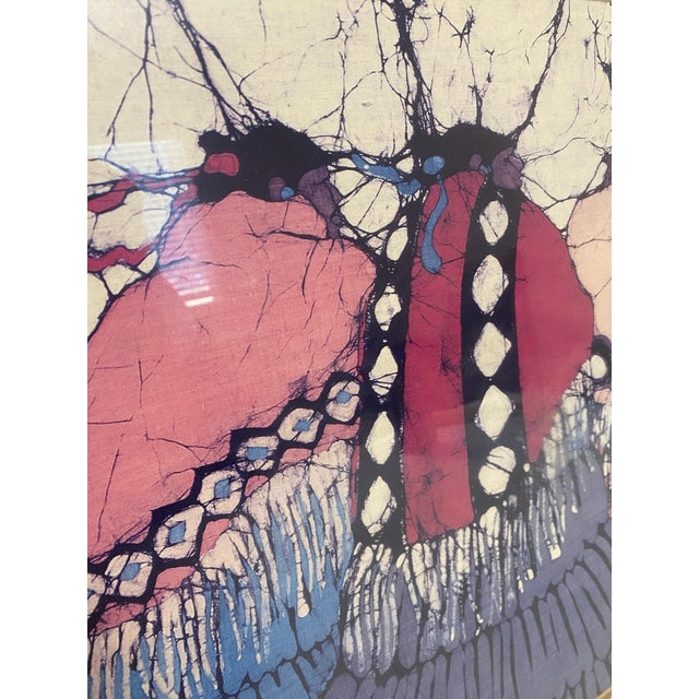 Cornflower Blue Late 20th Century Alice Valdez Batik Artwork Signed For Sale - Image 8 of 11