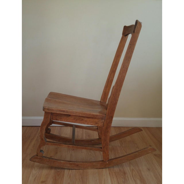 Late 19th Century Antique Queen Anne Fiddle Back Rocking Chair Chairish
