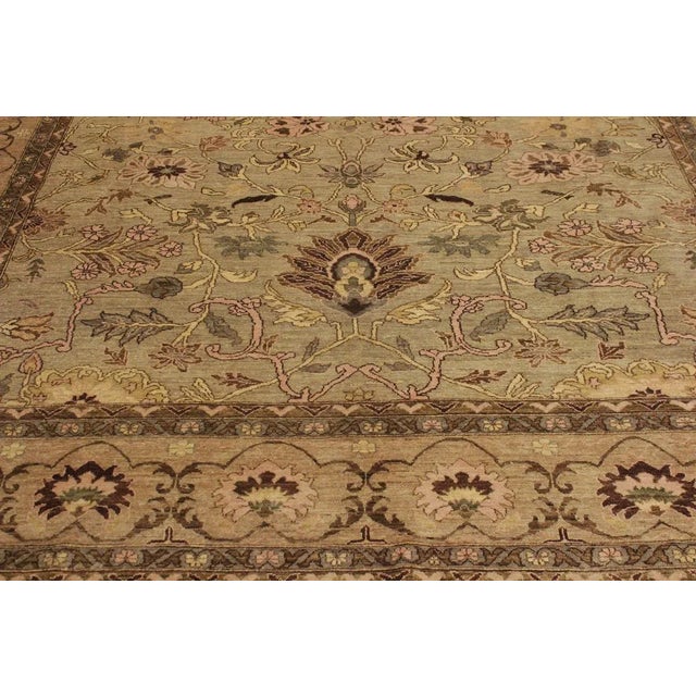 1990s Boho Chic Kafkaz Lt. Gray/Lt. Brown Wool Rug -10'0 X 13'10 For Sale - Image 4 of 8