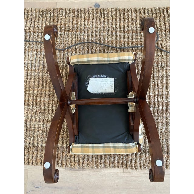 Vintage Traditional Regency Style Wooden XBase Stools / Ottomans a