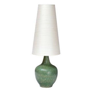 Green Ceramic Table Lamp by Carl-Harry Stålhane for Rörstrand, Sweden, 1950s For Sale