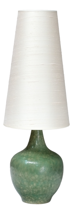 Green Ceramic Table Lamp by Carl-Harry Stålhane for Rörstrand, Sweden, 1950s