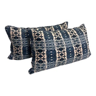 Custom Eclectic Home Pillows a Pair - Fabric by Kim Eichler-Messmer For Sale