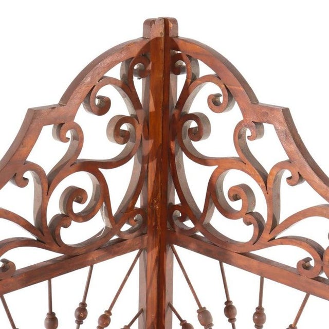 1900 - 1909 Pair of Antique Walnut Stick & Ball Sunburst Architectural Corbels C1900 For Sale - Image 5 of 10