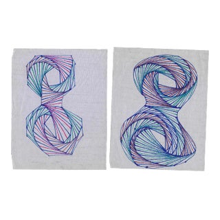 1970s William Davis Abstract Drawings - a Pair For Sale