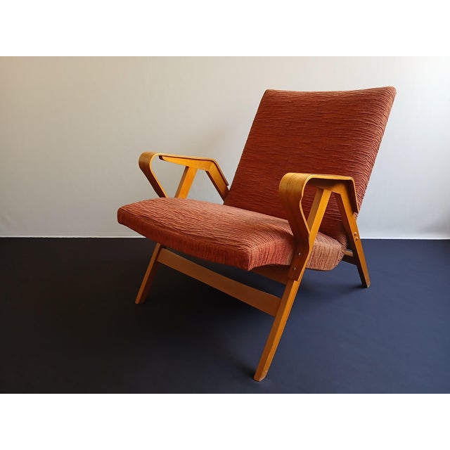 Wood Beech Lounge Chair by Frantisek Jiràk for Tatra Nabytok, Former Czechoslovakia, 1950s For Sale - Image 7 of 17