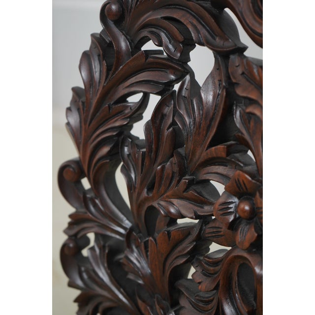 John Belter Style Ornately Carved Mahogany Chairs For Sale - Image 14 of 18