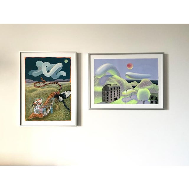 Nico Pearleyes, Surreal Landscape, Acrylic on Fabriano Paper, 2025, Framed For Sale - Image 10 of 12