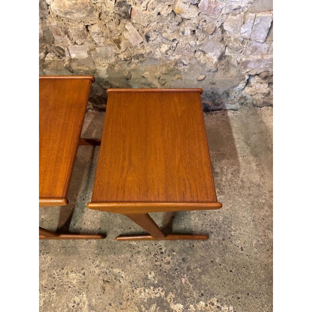 Vintage Danish Teak Nesting Tables by Mogens Kold, 1960, Set of 3 For Sale - Image 17 of 18
