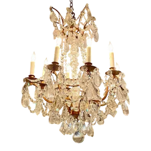 19th Century French Baccarat Style Gilt Bronze and Crystal Chandelier