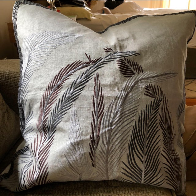 Ankasa Embroidered Linen Pillow Cover Chairish
