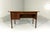 Free standing teak desk by Gunnar Nielsen for Tibergaard, Denmark (marked). Beneath the table top 1 larger drawer, left a...