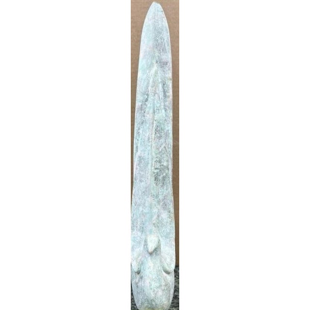 Modern Verdigris Double Dove Wood Sculpture For Sale - Image 4 of 4