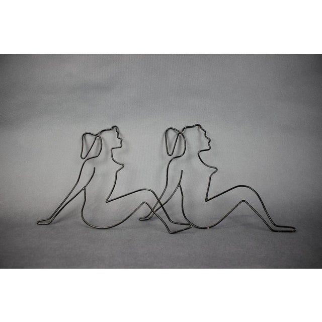 - Mid-Century set of 2 Woman Wall Decoration, 1950s - made of metal, - shows signs of wear and age (scratches, etc.), - in...