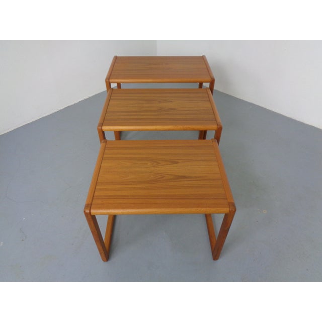 Danish Teak Nesting Tables, 1960s, Set of 3 For Sale - Image 13 of 16