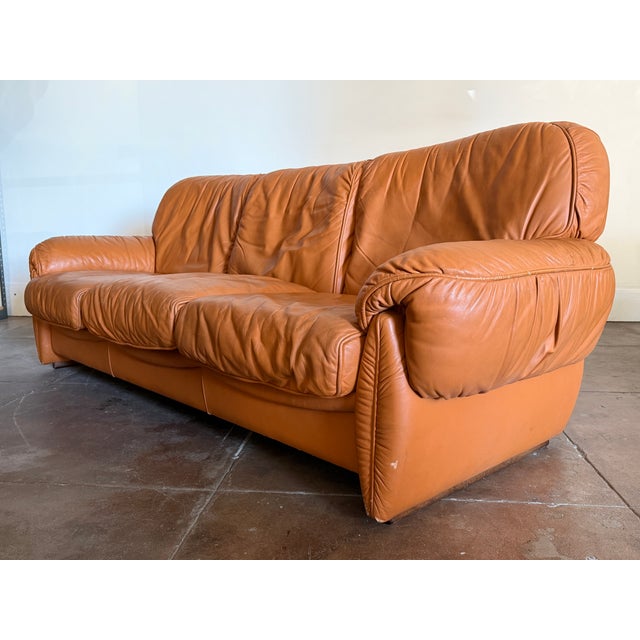 Animal Skin Vintage 1970's Italian Sofa by Sergio Ribolta for Linea Valentini For Sale - Image 7 of 11